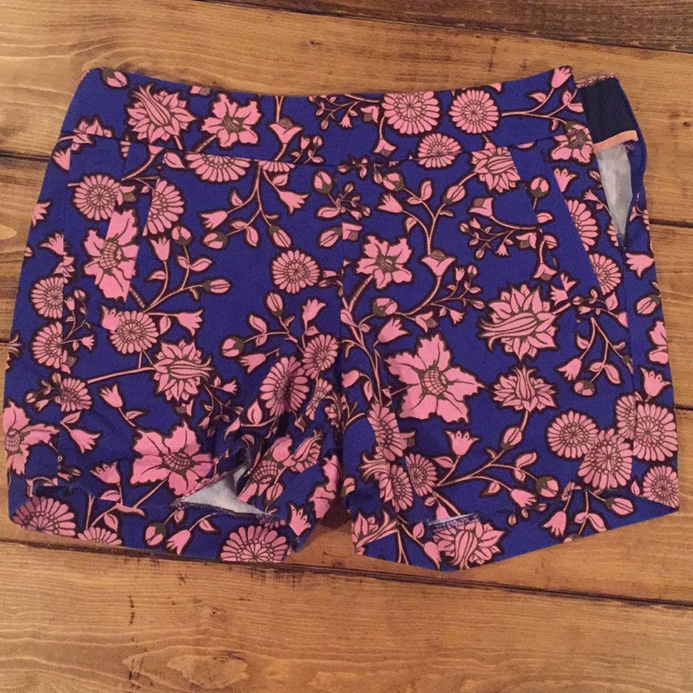 Blue/Pink Patterned J. Crew Cotton Shorts